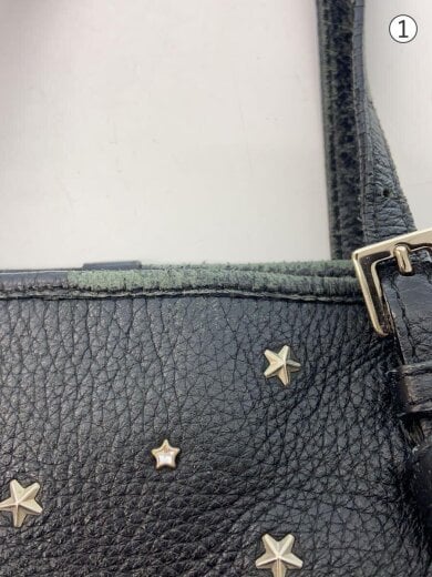 商品画像：トートバッグ/レザー/BLK/スタースタッズ/スレ使用感ダメージ有 7