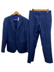 スーツ/ウォッシャブルシアサッカーセットアップ/ノータックパンツ/38/ウール/ネイビー/WH64-18M001