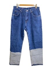 切替デニム/ストレートパンツ/35/コットン/IDG/メキシコ製