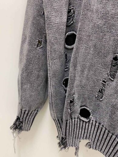 商品画像：ダメージニット・セーター(薄手)/FREE/コットン/GRY 5