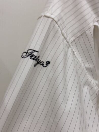 商品画像：長袖シャツ/L/ポリエステル/WHT/ストライプ/F32520-SH10 4