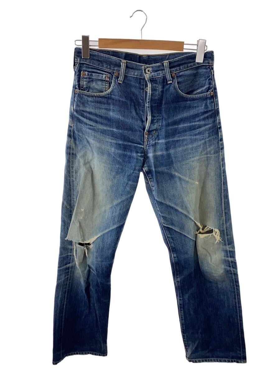 Levi’s / 702/シンチバック/ストレートパンツ/30/デニム/IDG/ボタン裏J22/ダメージ