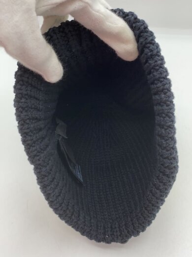 商品画像：ニットキャップ/S/コットン/BLK/三角プレート 3