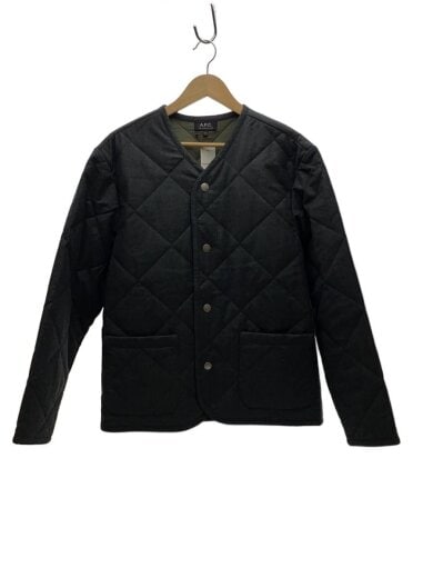 商品画像：ノーカラーキルティングジャケット/S/ウール/GRY/1110121 1