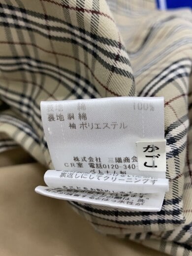 商品画像：トレンチコート/38/コットン/BEG/無地/E1A01-104-42 5