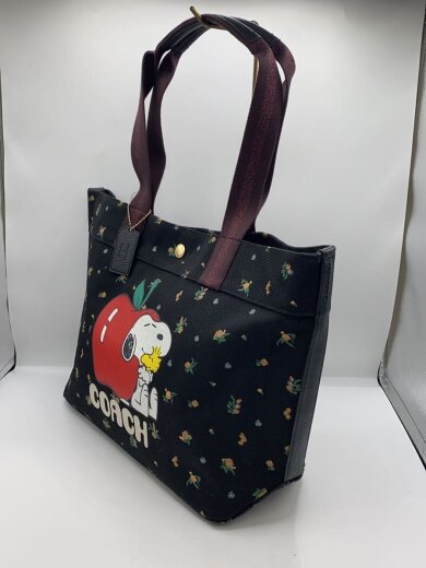 商品画像：トートバッグ/キャンバス/BLK/花柄/スヌーピー/6172 2