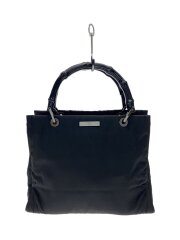 ハンドバッグ/バンブーハンドルトートバッグ/ナイロン/BLK/無地/002・1016