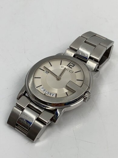 商品画像：クォーツ腕時計/アナログ/Gラウンド/ステンレス/WHT/SLV/101M 7