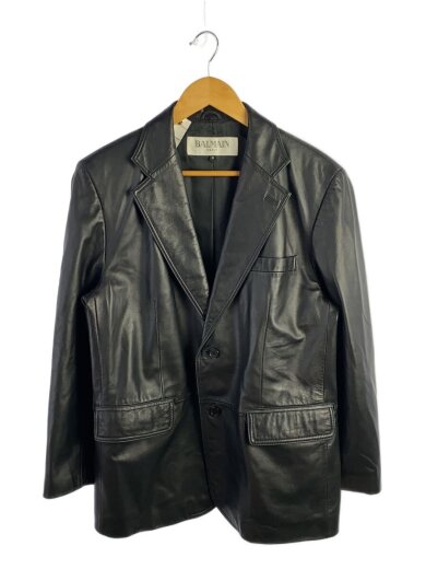 商品画像：テーラードジャケット/S/羊革/BLK/無地 1