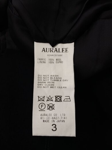 商品画像：ステンカラーコート/3/ウール/BLK/無地/A24AC01WM 4