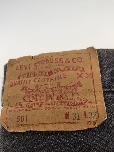 商品画像：ボトム/31/デニム/BLK/無地/501/USA製/先染め/ボタン裏520 4