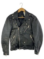 nice london/ダブルライダースジャケット/36/レザー/BLK