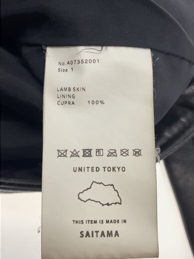 商品画像：シングルライダースジャケット/1/羊革/BLK/無地/407352001 4