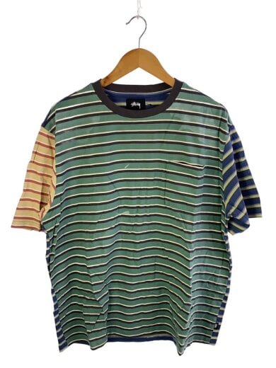 商品画像：Tシャツ/L/コットン/GRN/ボーダー/1140212 1