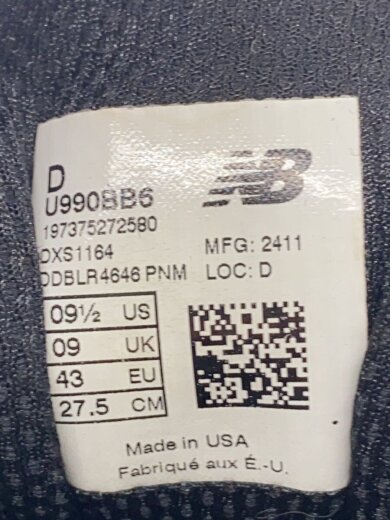 商品画像：U990/ブラック/27.5cm/BLK 5