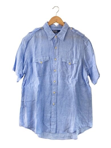 商品画像：半袖シャツ/XL/リネン/BLU// 1