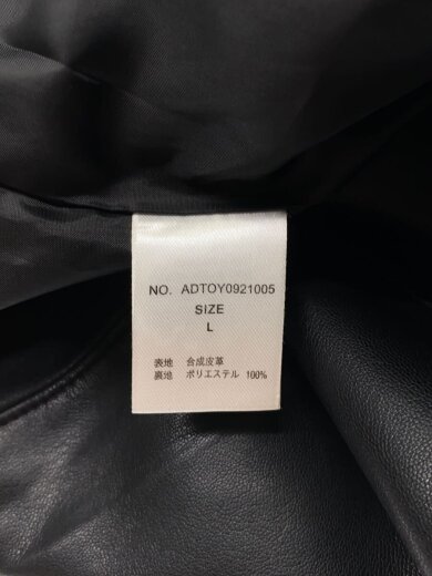 商品画像：ダブルライダースジャケット/L/フェイクレザー/BLK/ADTOY0921005 4