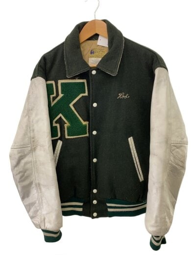 商品画像：スタジャン/38/レザー/GRN/無地 1