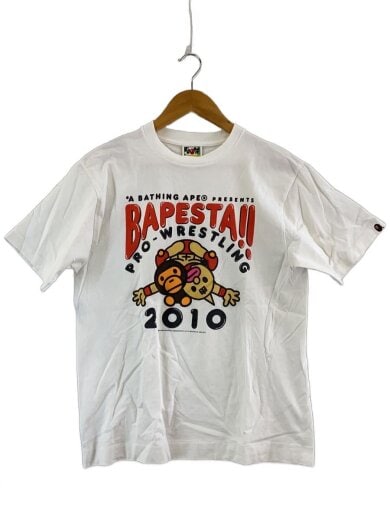 商品画像：BAPESTA!!PRO-WRESTLING2010Tシャツ/M/コットン/WHT 1
