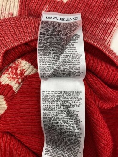 商品画像：ニット・セーター(薄手)/L/ウール/RED/無地/A09628 4