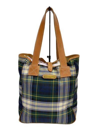 商品画像：トートバッグ/--/GRN/チェック 1