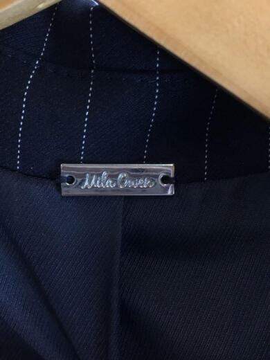 画像：Mila Owenジャケット/0/ポリエステル/NVY/ストライプ/09WFJ221115/Wボタンハーフスリーブロングテーラ3