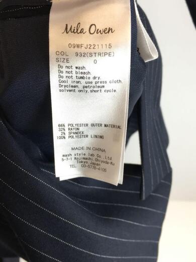 画像：Mila Owenジャケット/0/ポリエステル/NVY/ストライプ/09WFJ221115/Wボタンハーフスリーブロングテーラ4
