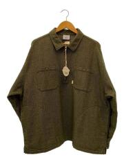 長袖シャツ/M/コットン/KHK/ヘリンボーン/KBZFW23SH077/HERRINGBONE HALF ZIP