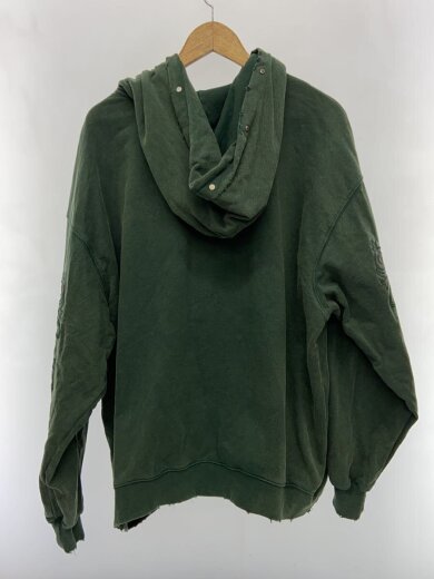 画像：SUPPLIERSTUDS CROSS ZIP HOODIE/ジップパーカー/L/コットン/GRN/無地2