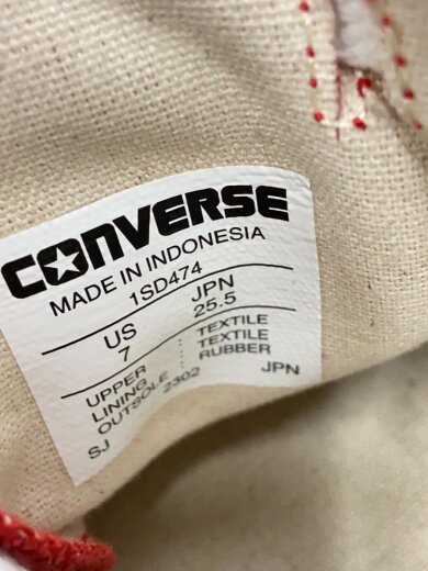 商品画像：ハイカットスニーカー/25.5cm/RED/1SD474 5