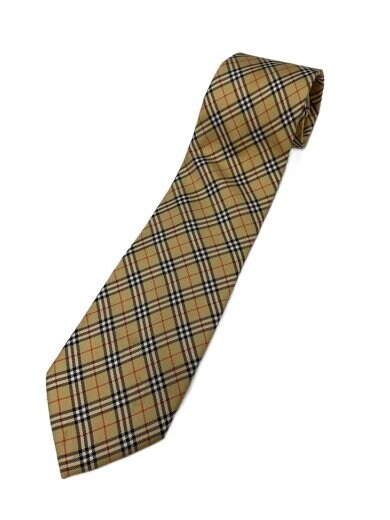 商品画像：ネクタイ/シルク/BEG/チェック/メンズ 1