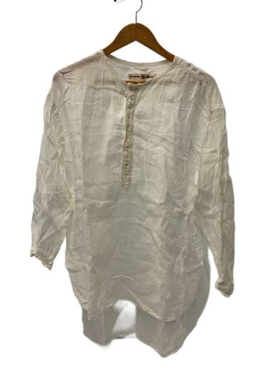 商品画像：長袖ワンピース/2/リネン/WHT 1