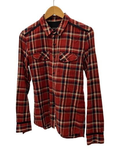 商品画像：長袖シャツ/2/コットン/RED/チェック 1