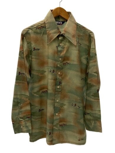 商品画像：70s/長袖シャツ/L/ポリエステル/GRN 1