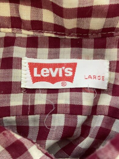 商品画像：長袖シャツ/L/--/RED/ギンガムCK/70s 3