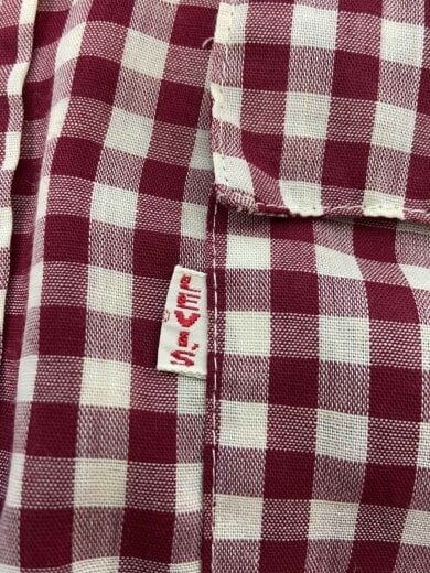 商品画像：長袖シャツ/L/--/RED/ギンガムCK/70s 4