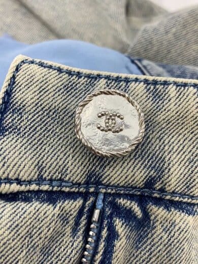 商品画像：23ss/フリルパンツ/ココマークボタン/ボトム/34/デニム/IDG 7