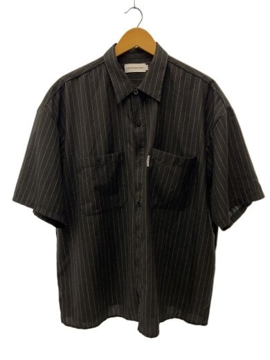 商品画像：半袖シャツ/M/ポリエステル/BLK/ストライプ 1