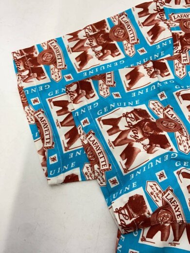 商品画像：半袖シャツ/L/レーヨン/BLU/総柄/LS250206 5