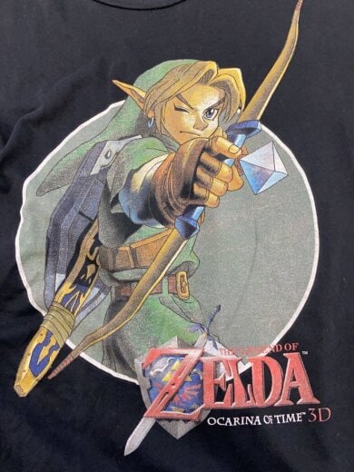 商品画像：Tシャツ/--/コットン/BLK/ゼルダの伝説/時のオカリナ3D 3