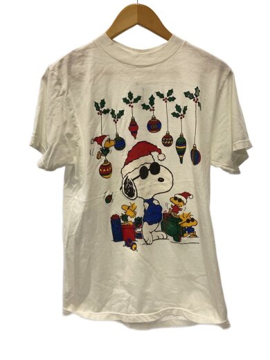 商品画像：USA製/スヌーピー/クリスマス/Tシャツ/M/コットン/WHT// 1