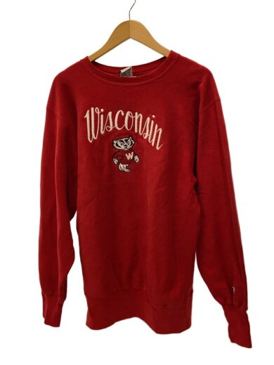 商品画像：スウェット/M/コットン/RED/reverse weave/90s/wisconsin/USA製// 1