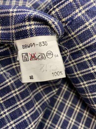 商品画像：長袖シャツ/S/コットン/NVY/チェック/BBW91-830// 4