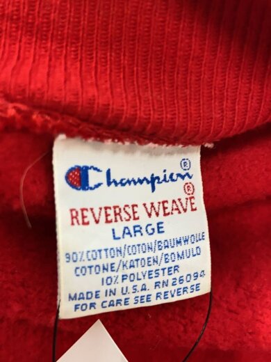 商品画像：90S/REVERSE WEAVE/刺繍タグ/カーディガン(厚手)/L/コットン/RED// 4