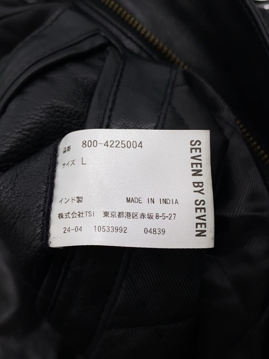 SEVEN BY SEVEN / レザージャケット・ブルゾン/L/レザー/BLK/無地/800-4225004