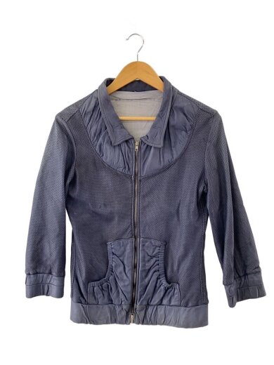 商品画像：レザージャケット・ブルゾン/42/レザー/BLU/無地 1