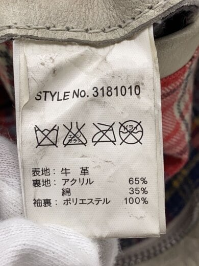 商品画像：レザージャケット・ブルゾン/L/牛革/GRY/無地/3181016 6