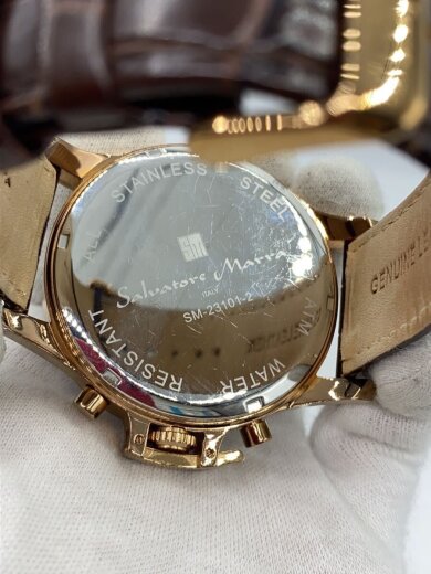 商品画像：クォーツ腕時計/アナログ/レザー/WHT/BRW/SM-23101-2// 3