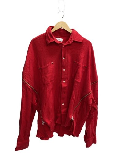 商品画像：長袖シャツ/3/コットン/RED/ya-sh-u02// 1