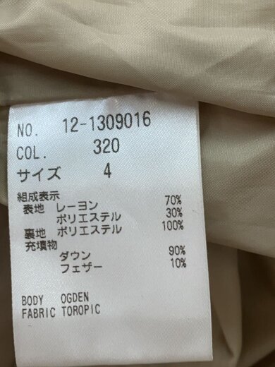 商品画像：コート/4/レーヨン/BEG/無地/20020801// 4